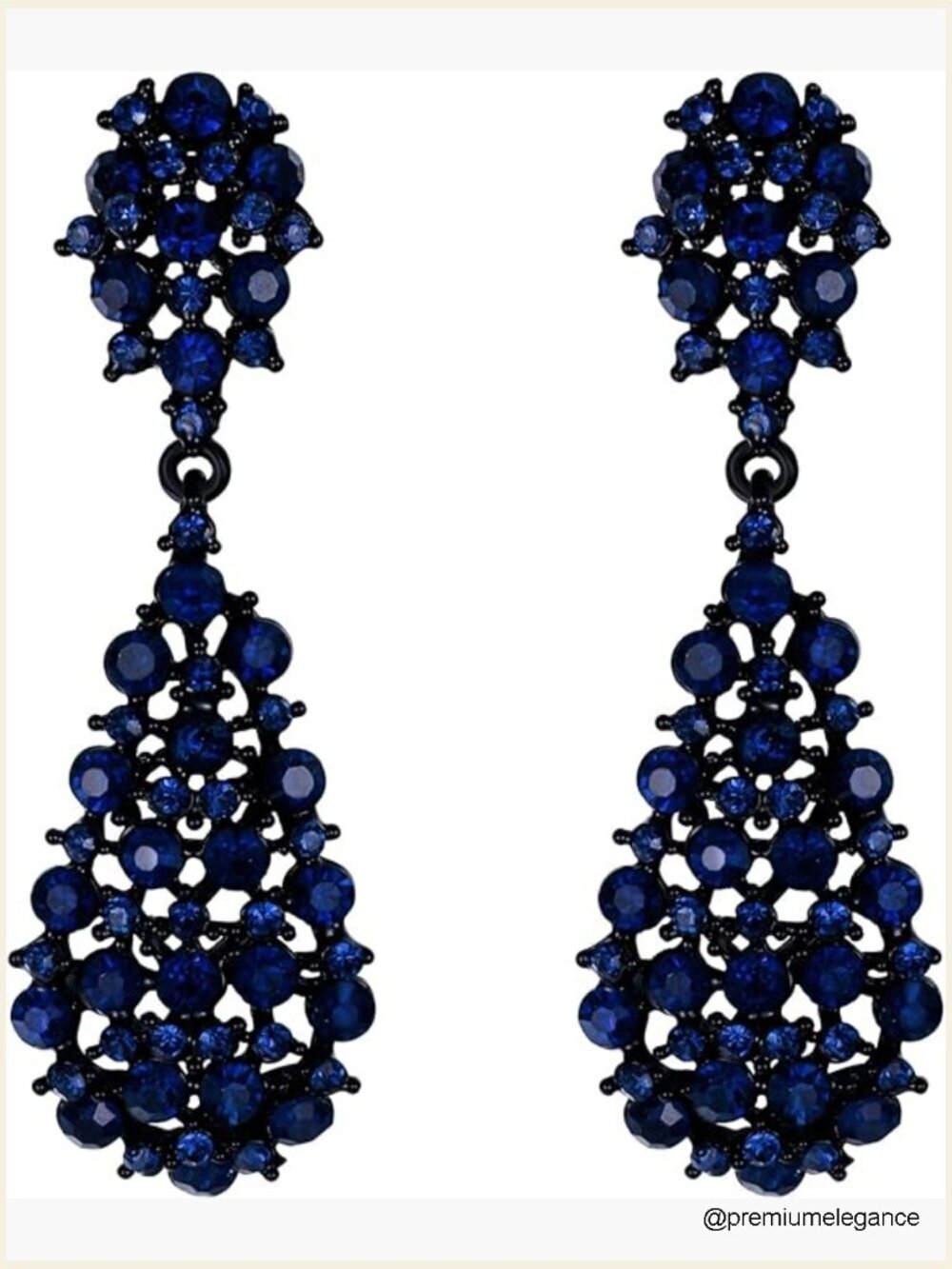 Austrian Crystal Hollow-out Teardrop Dangle Earrings Party Prom